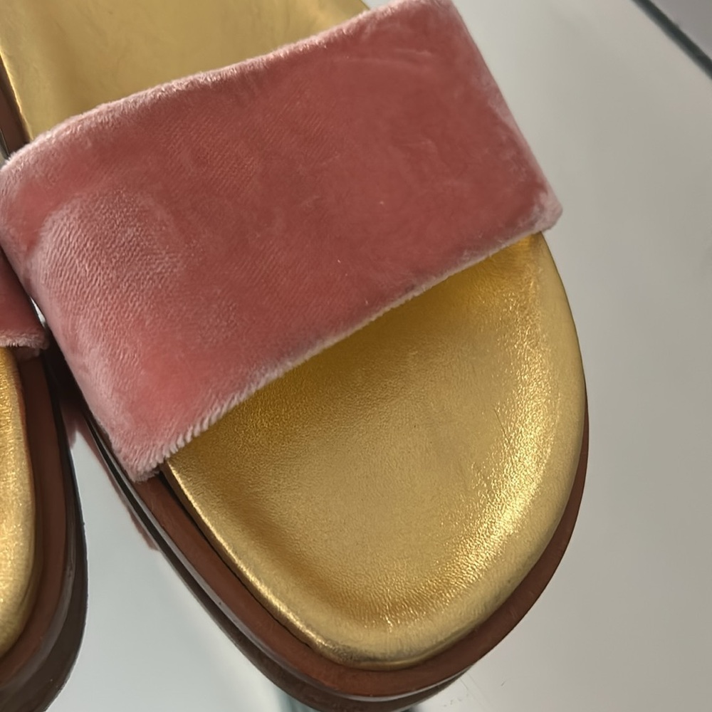 PRADA Gold & Pink Velvet Slides Size 6 (EU 36) Women’s - Picture 7 of 17